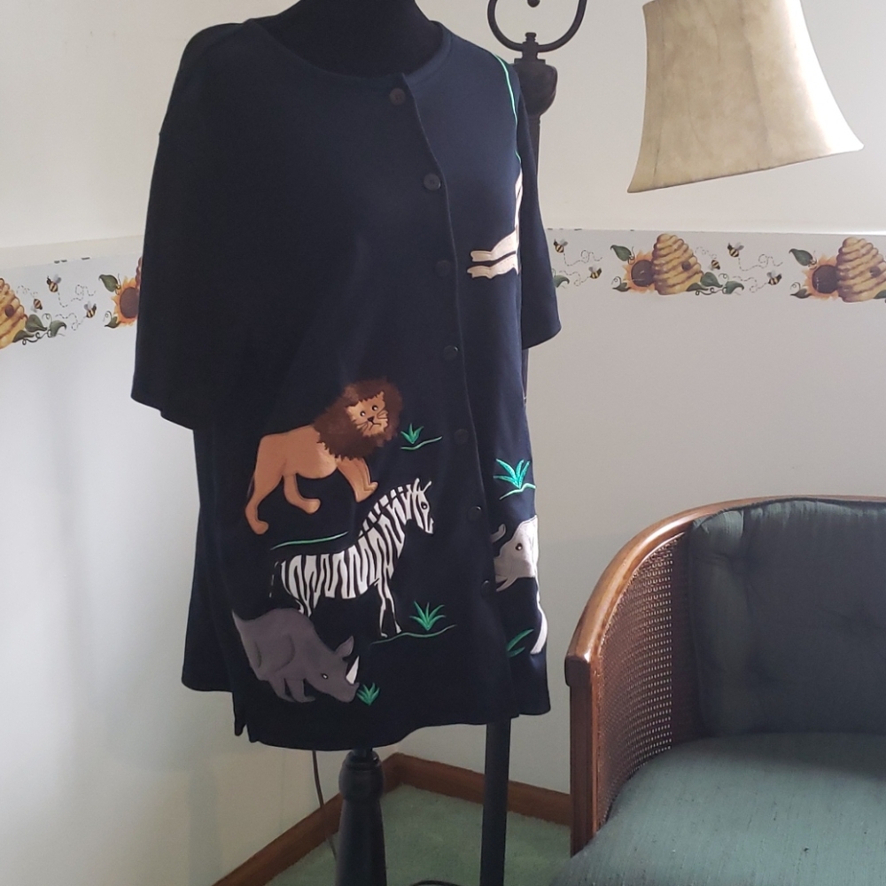 Bechamel safari themed appliqued sweater